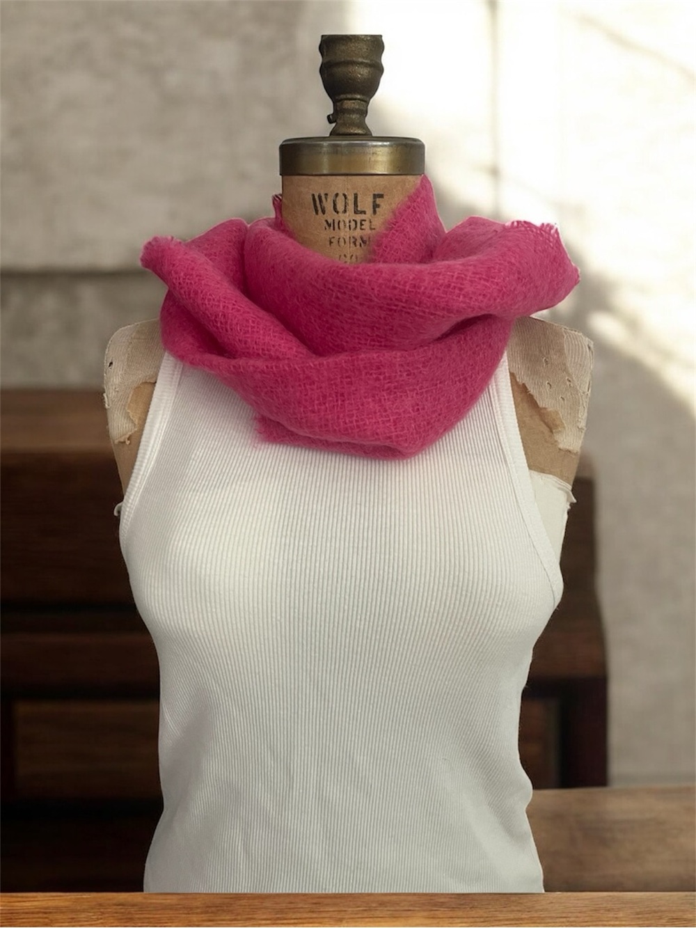 John Hanly | Made in Ireland | Fuchsia Mohair Scarf
